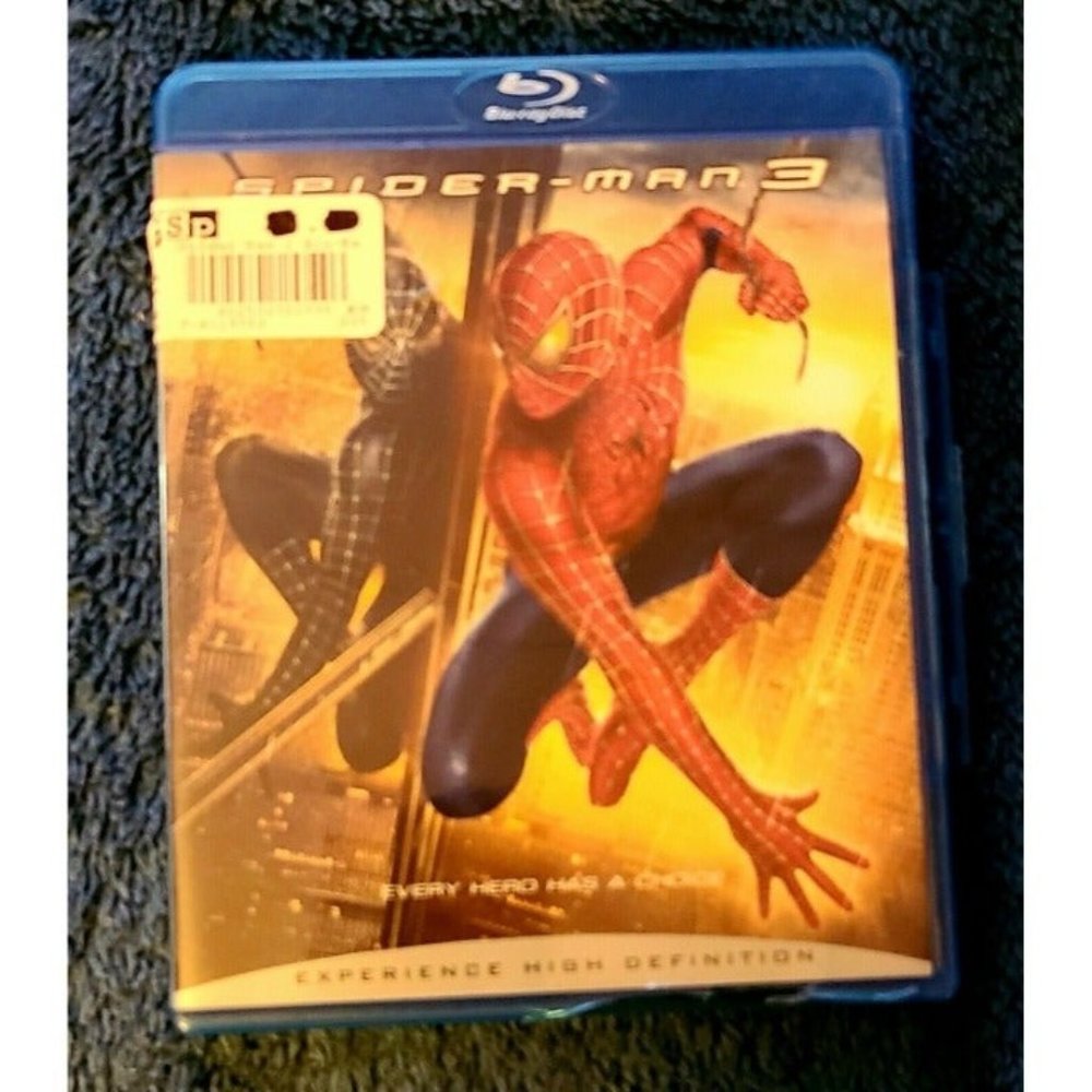 SPIDERMAN 3 SPIDER-MAN Blu-ray Bluray Movie with case.